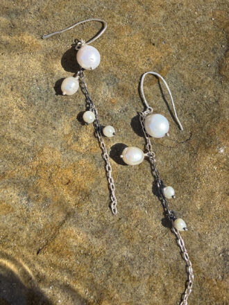 Sea Fae Silver Pearls Earrings