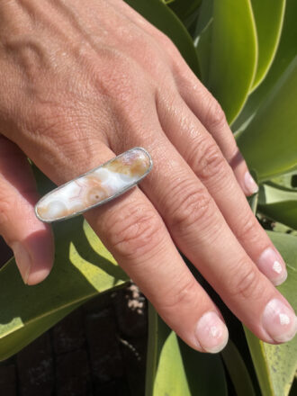 Tangerine Dream Silver Ocean Jasper Ring
