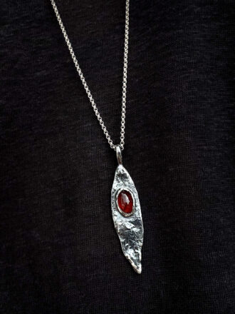Garnet Comet Silver Necklace